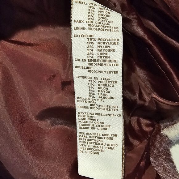 Ugg Koolaburra Plaid Mid Length Coat Shacket Jacket Removable Fur Collar - Picture 10 of 16